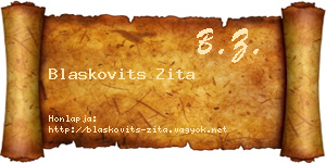 Blaskovits Zita névjegykártya